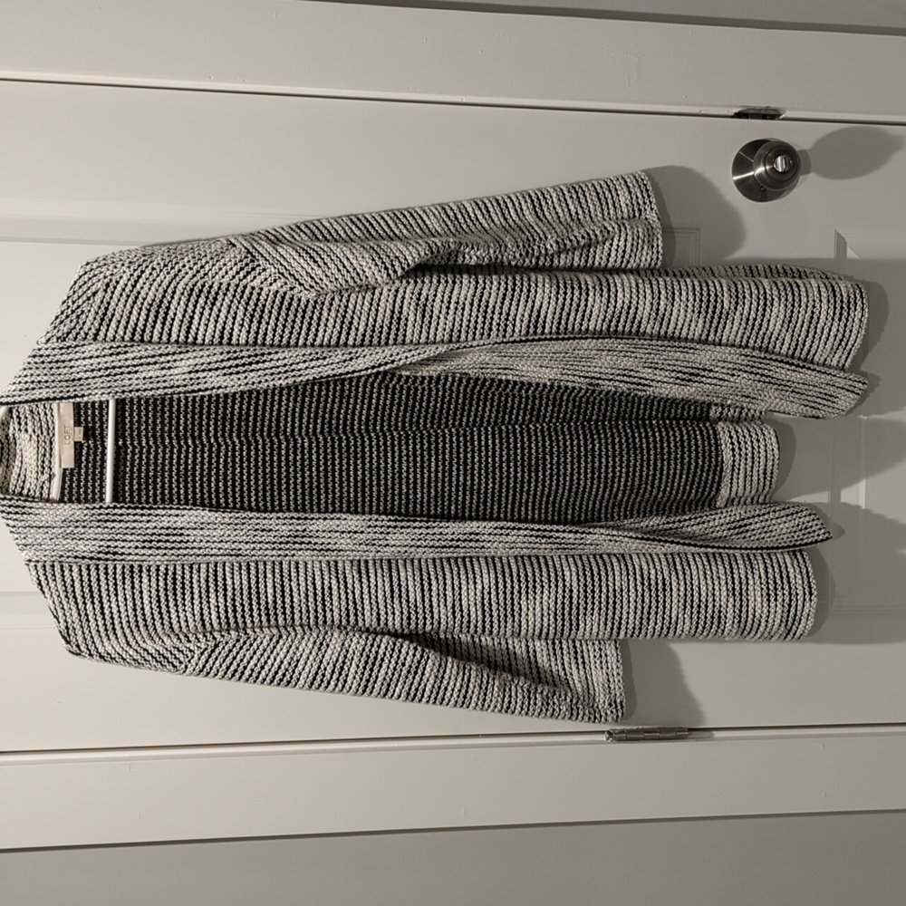 Black and white long sweater Loft size Medium